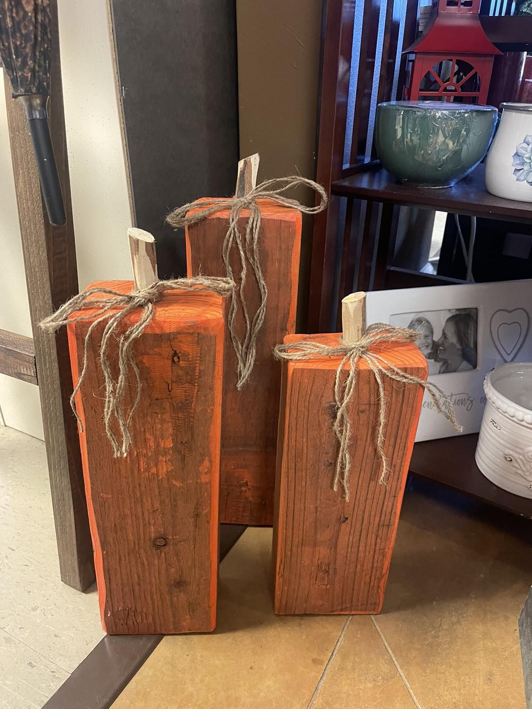 wooden pumpkins